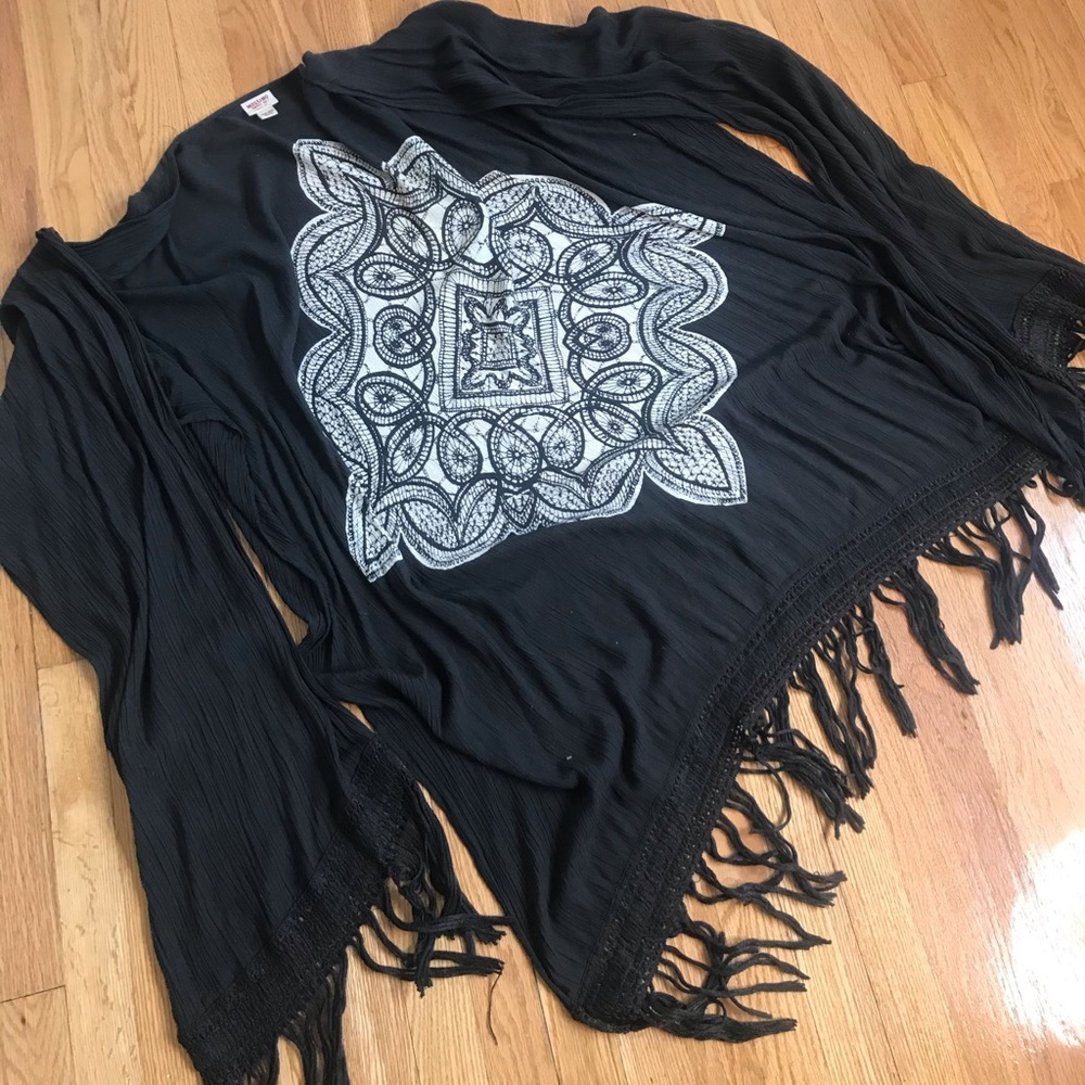 Long boho kimono cape cover up cardigan shrug
